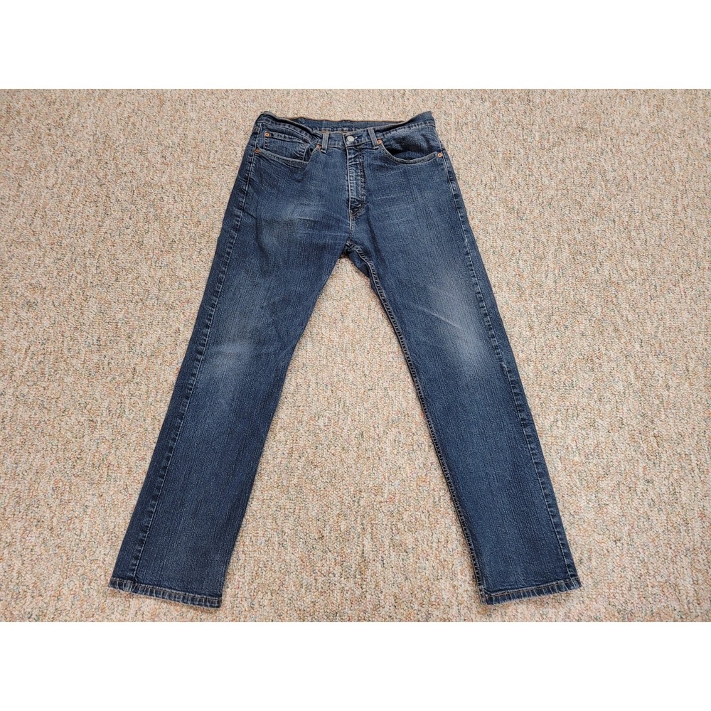 Levis 505 Straight Leg Jeans Mens 34x30 Blue Denim Classic Casual Zipper Fly